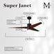 Atlas Super Janet 60 inch Matte Black with Walnut Tone Blades Ceiling Fan