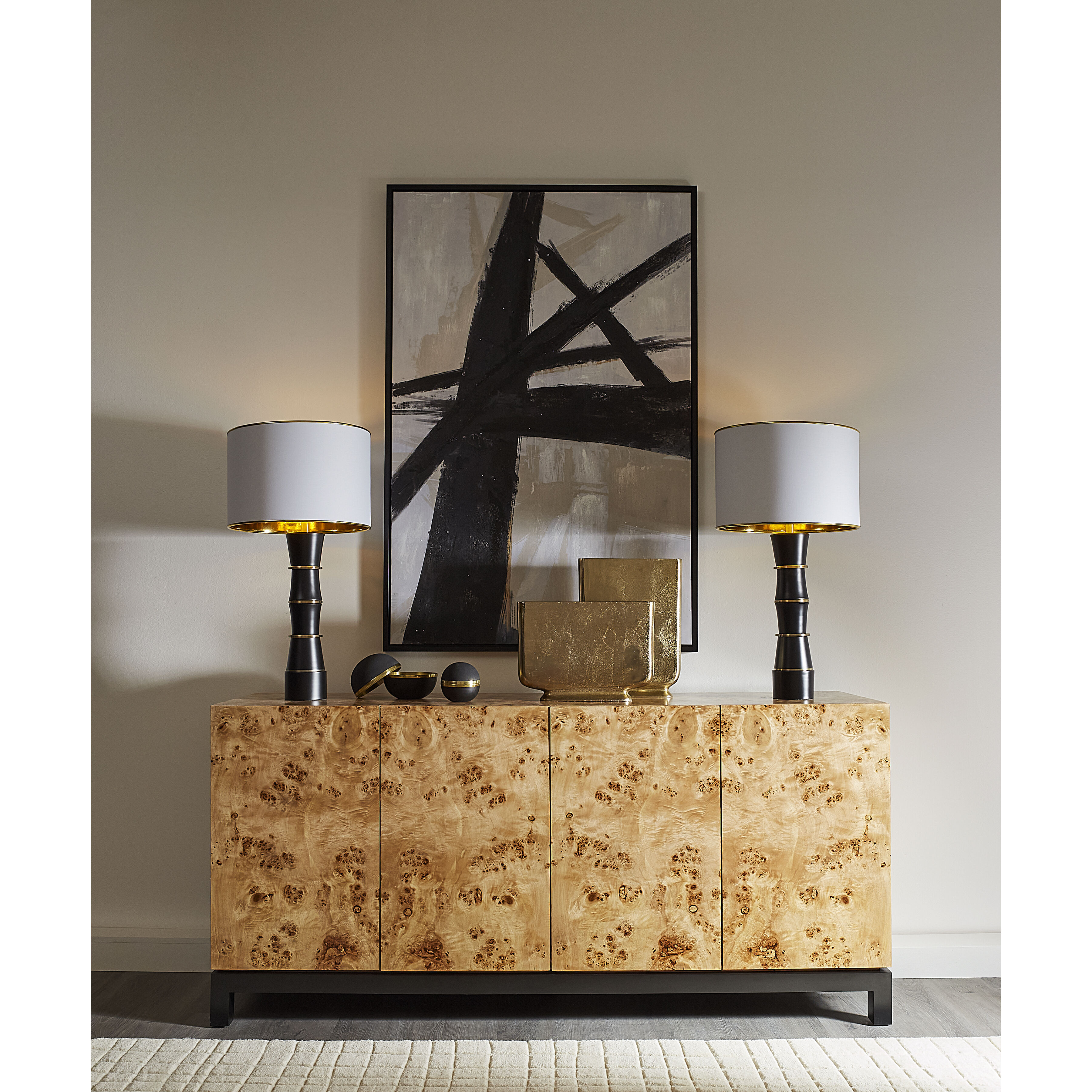 Clemmons 6.25 X 6.25 inch Black with Brass Box, Set of 2