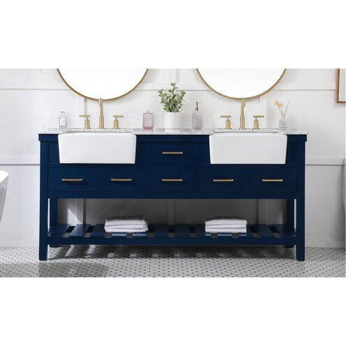 Clement 72 X 22 X 34 inch Blue Bathroom Vanity Cabinet