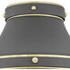 Oliver 1 Light 14 inch Dark Matte Grey with Bright Brass Indoor Flush Mount Ceiling Light