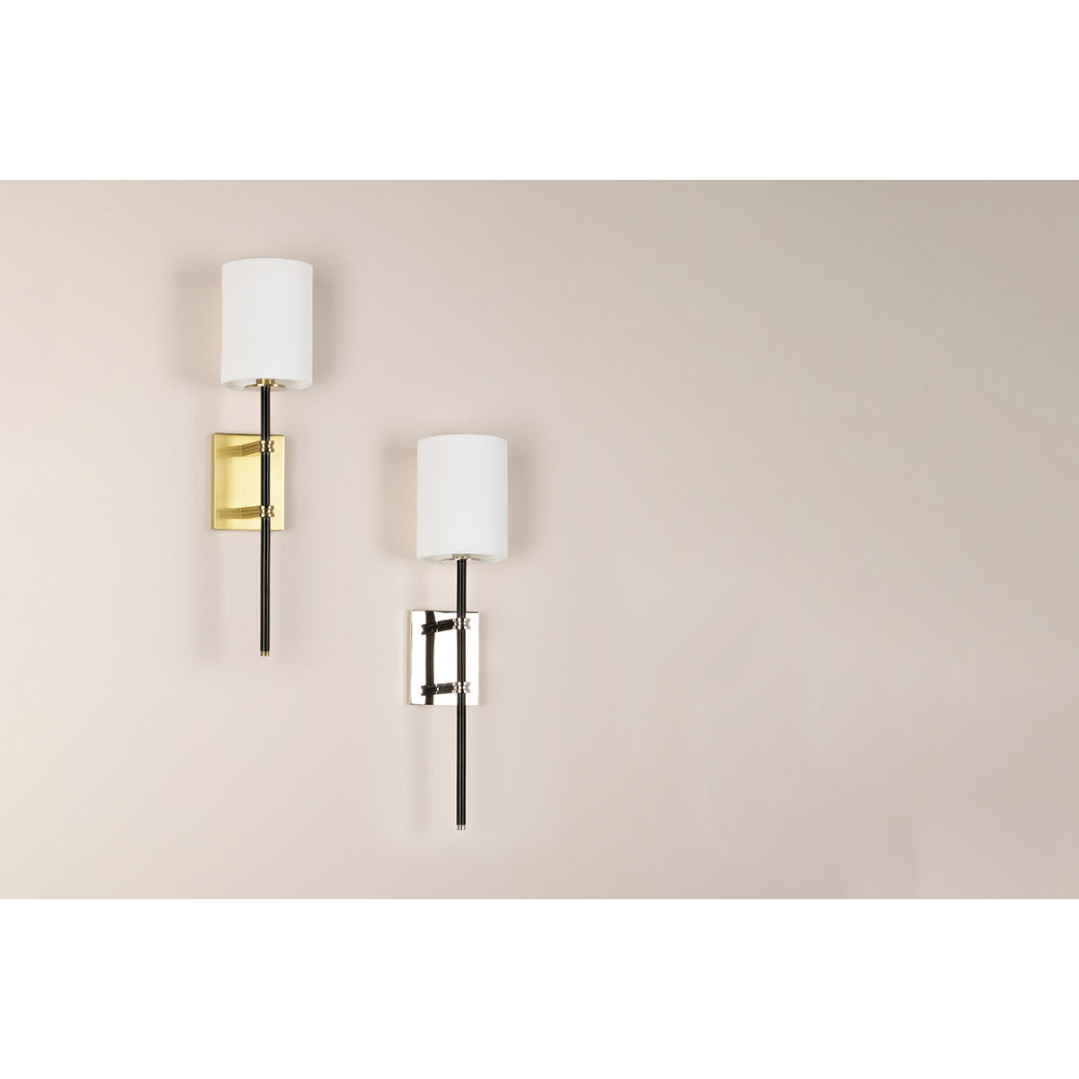 Denise 1 Light Polished Nickel/Black Wall Sconce Wall Light