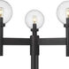 Laurent 3 Light 112 inch Black Outdoor Post Mounted Fixture in Clear Seedy Glass