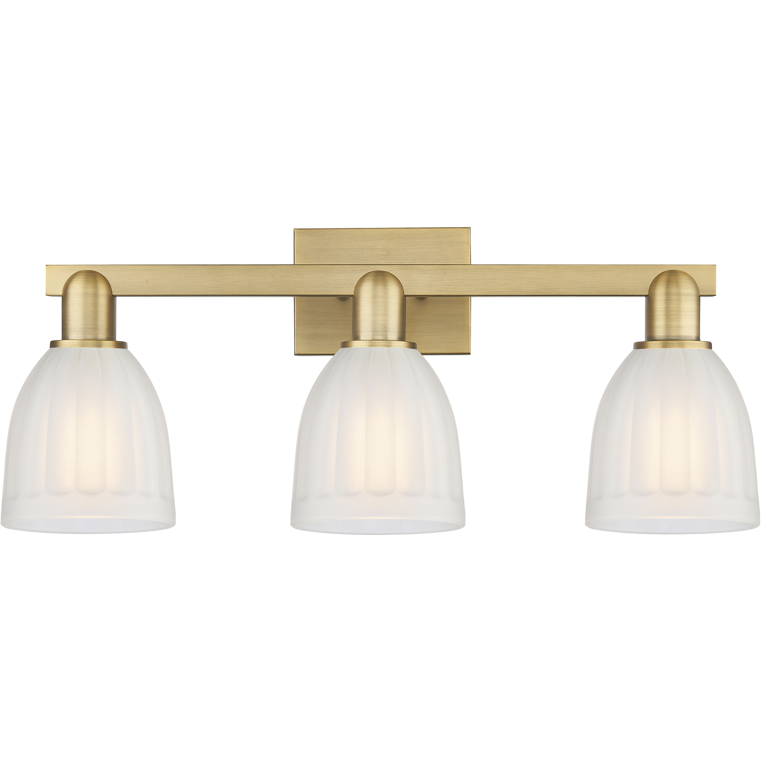 Arcadia Brookfield 3 Light 24.75 inch Brushed Brass Bath Vanity Light Wall Light