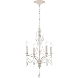 French Parlor 4 Light 16 inch Vintage White Chandelier Ceiling Light