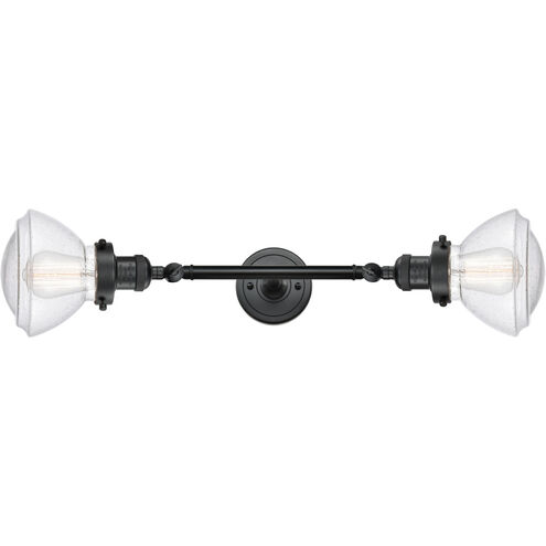 Franklin Restoration Olean LED 7 inch Matte Black Bath Vanity Light Wall Light in Seedy Glass, Franklin Restoration