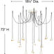 Lisa McDennon Nula 12 Light 18.5 inch Shell White with Gold Leaf Indoor Chandelier Ceiling Light