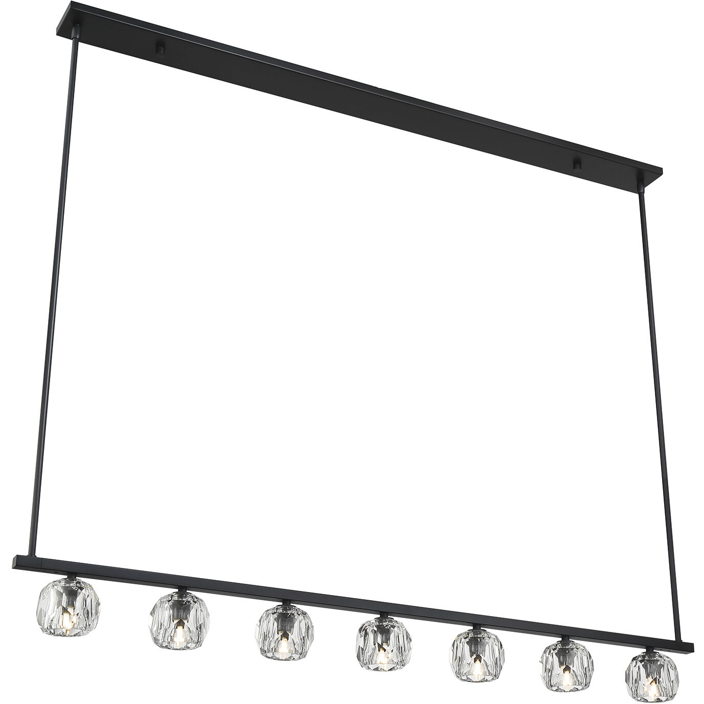 Aragon 7 Light 56 inch Matte Black Linear Chandelier Ceiling Light