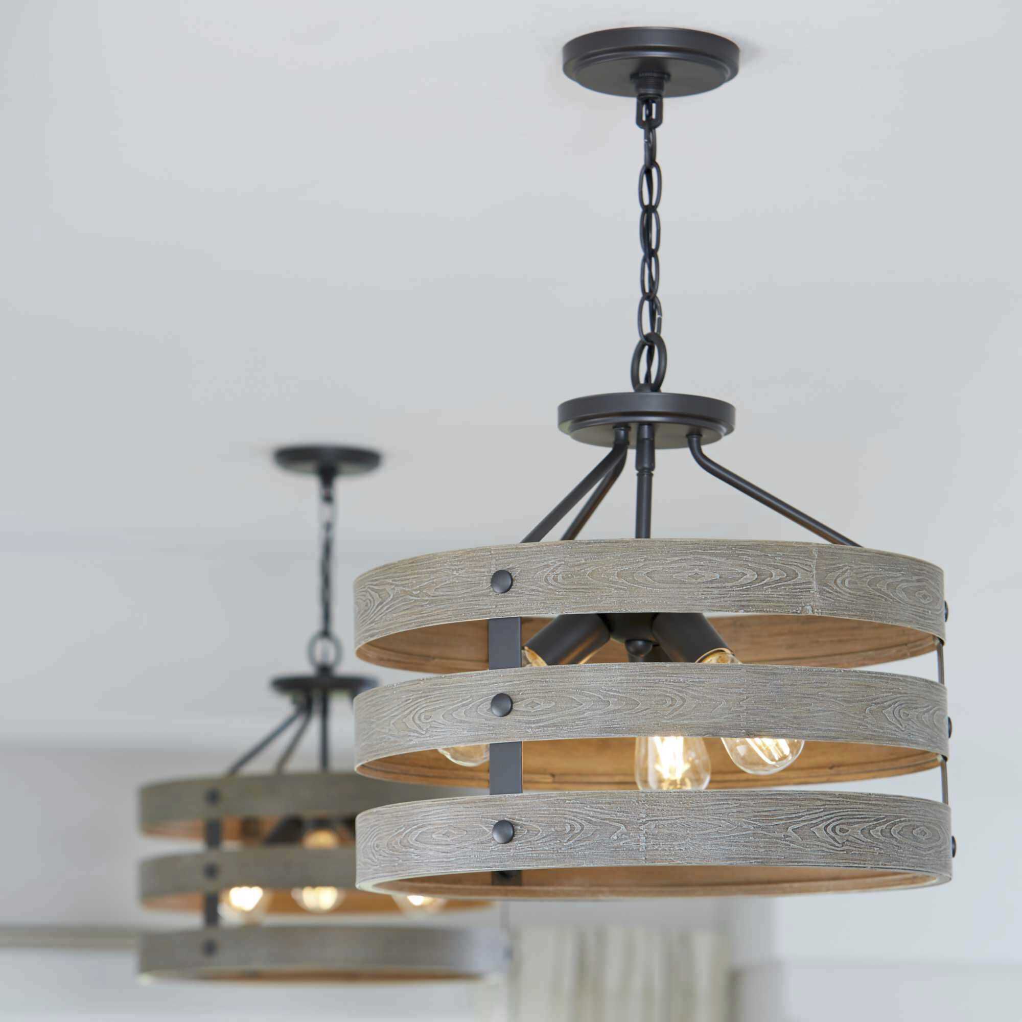 Gulliver 3 Light 17 inch Graphite Semi-Flush Mount Convertible Ceiling Light