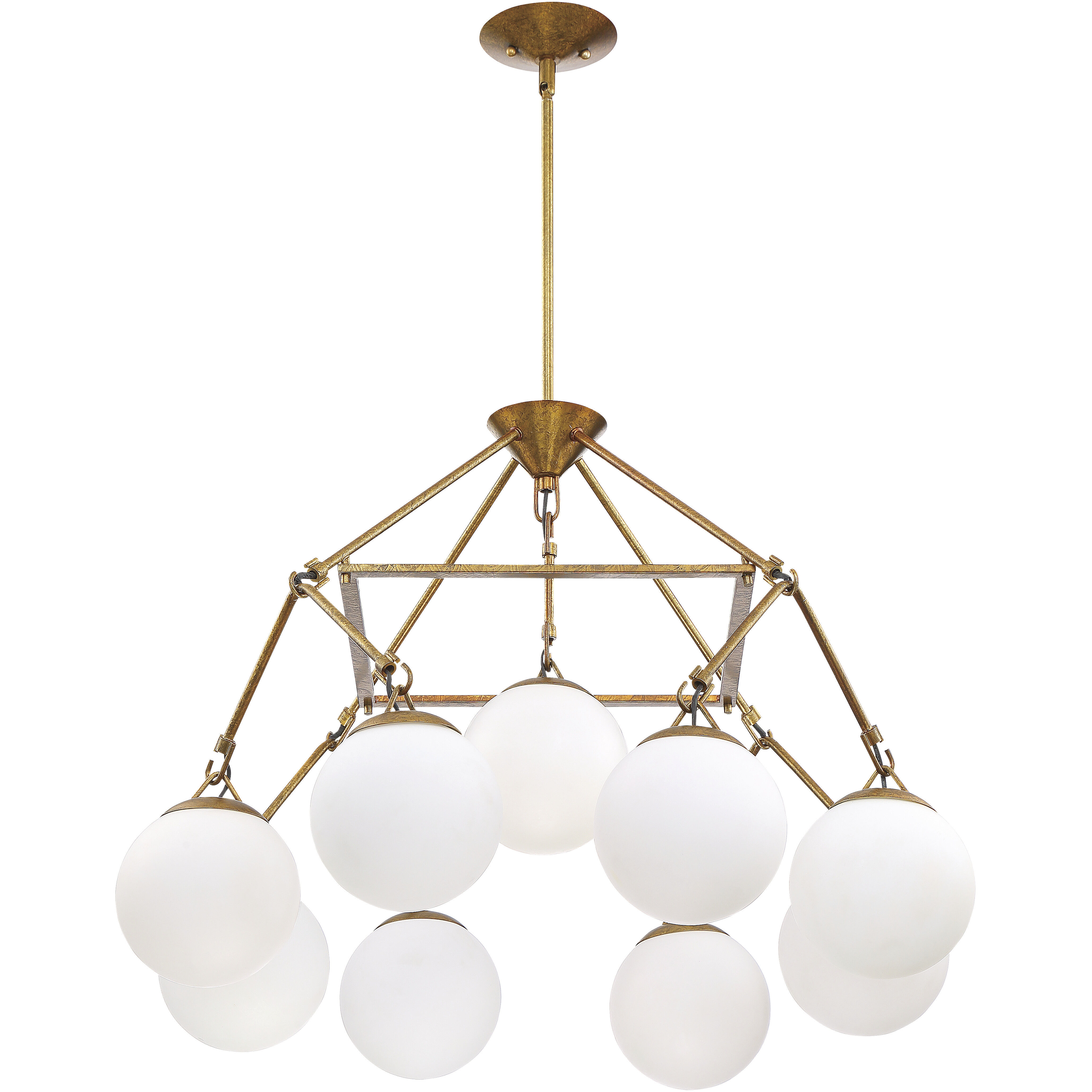 Orion 9 Light 30 inch Patina Aged Brass Chandelier Ceiling Light