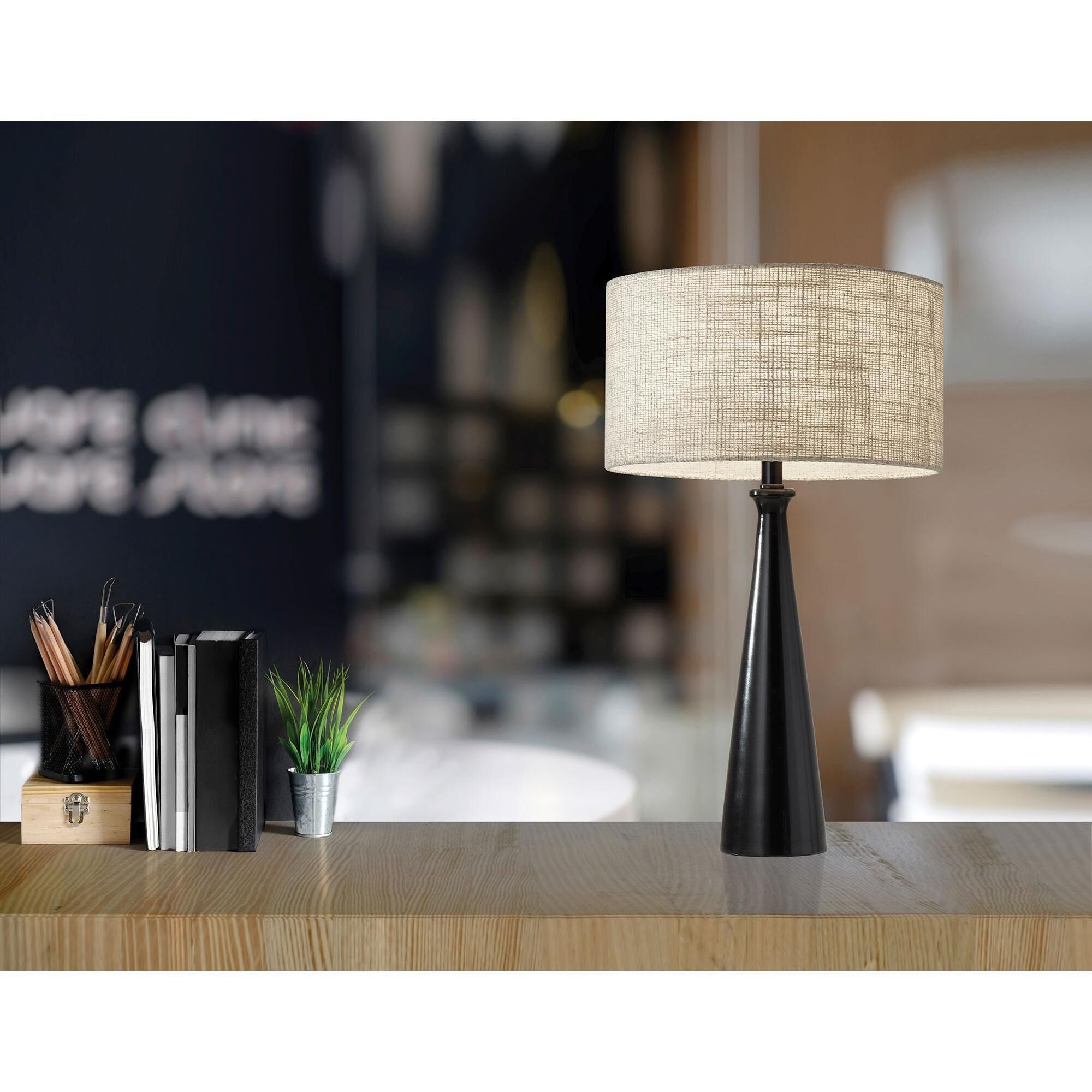 Linda 100.00 watt Table Lamp Portable Light in Black