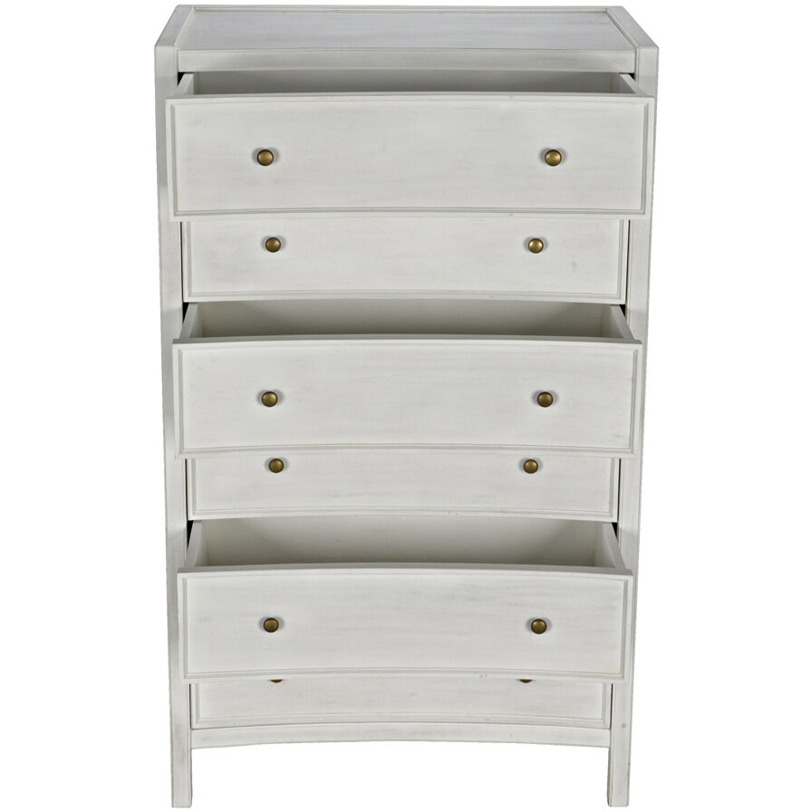 Hampton White Wash Dresser, Tall Boy