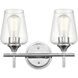 Ashford 2 Light 13.75 inch Chrome Bathroom Vanity Light Wall Light