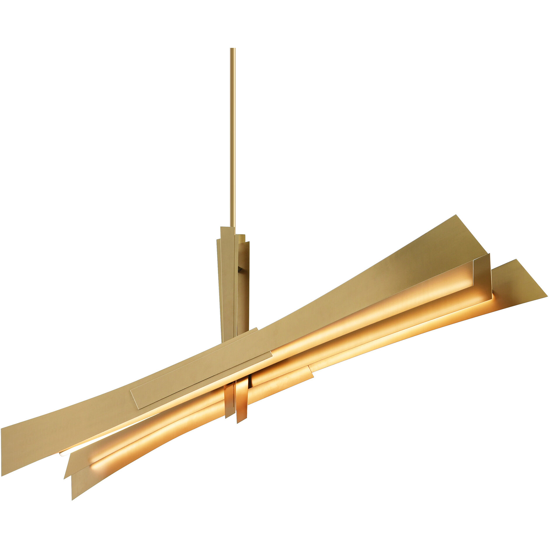 Solara LED 72 inch Brass Chandelier Ceiling Light