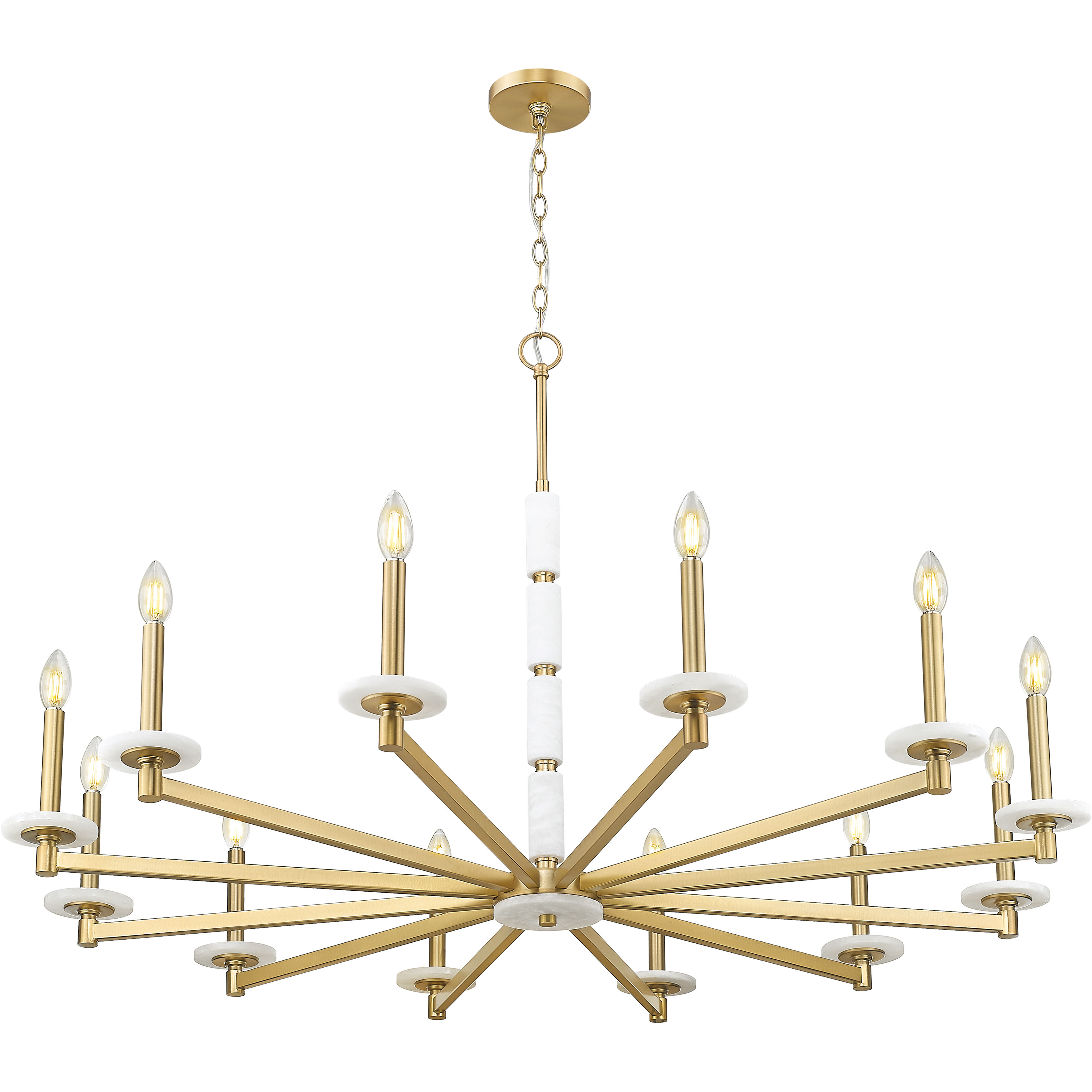 Kaden 12 Light 48 inch Modern Gold Chandelier Ceiling Light