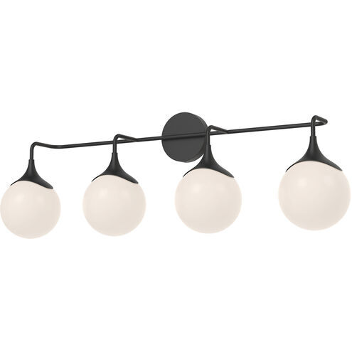 Alora Mood Nouveau 4 Light 35.5 inch Matte Black Bath Vanity Light Wall Light