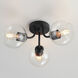 Knox 3 Light 18 inch Black Semi-Flush Mount Ceiling Light