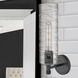Crown Point Sconce Wall Light in Matte Black, Deco Swirl Glass
