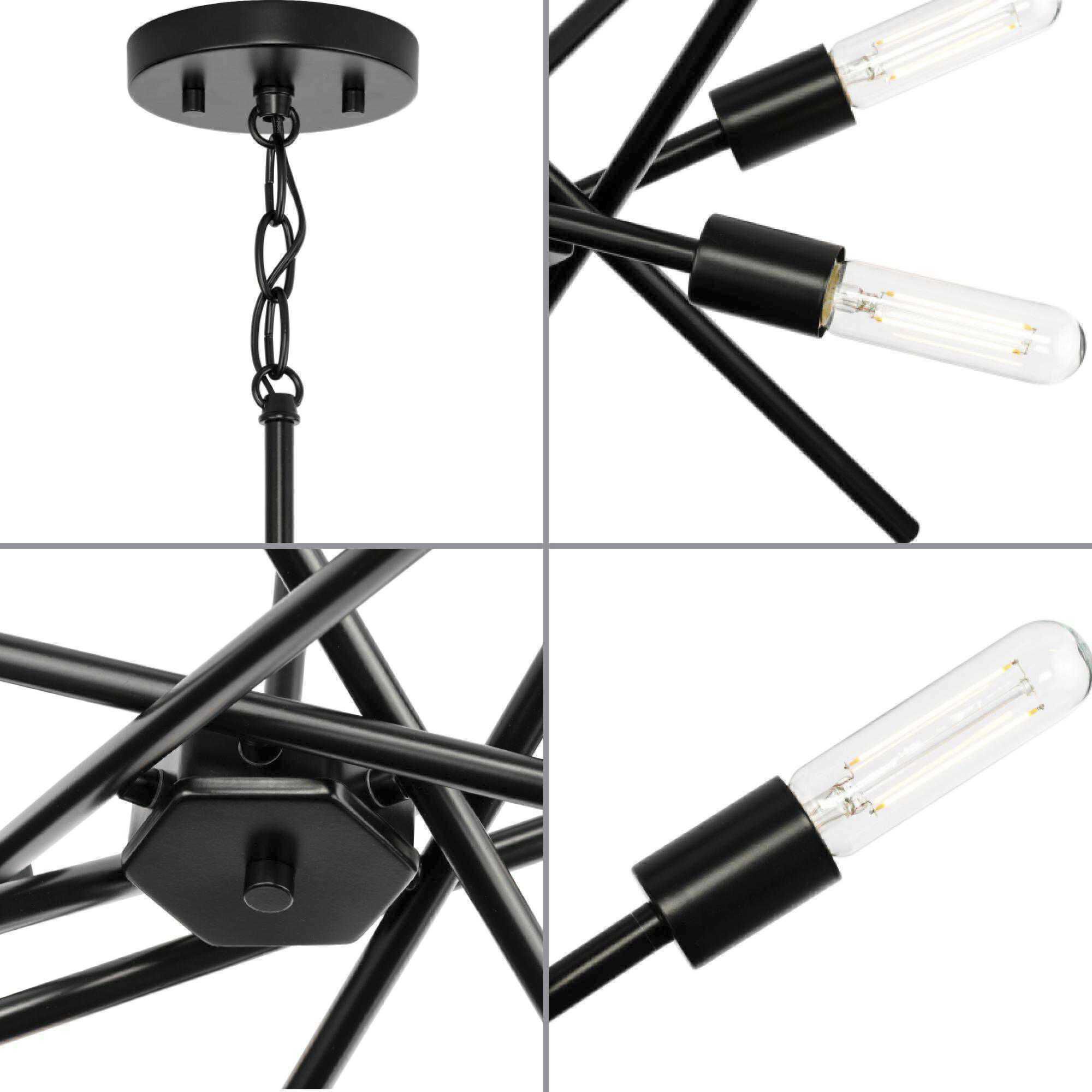 Astra 6 Light 22.57 inch Matte Black Chandelier Ceiling Light, Design Series