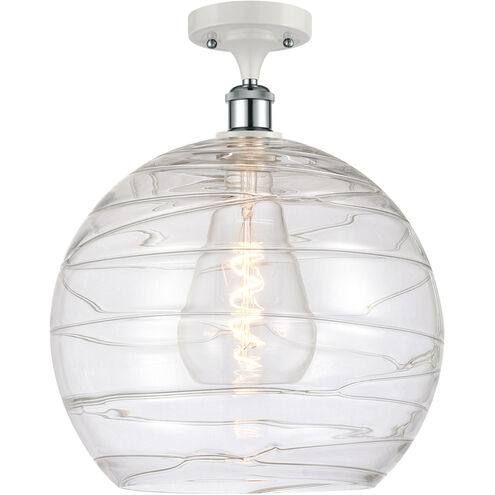 Ballston Deco Swirl LED 13.75 inch White and Polished Chrome Semi-Flush Mount Ceiling Light