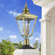 Adams 3 Light 26.75 inch Antique Brass with Brushed Nickel Finish Cluster Outdoor Large Post Top Lantern