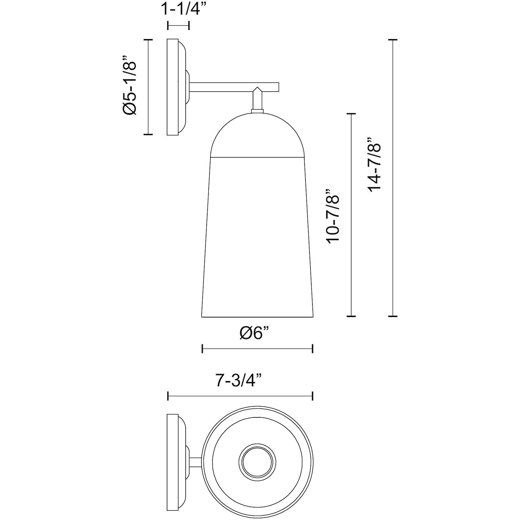 Alora Mood Emil Wall/Vanity Light Wall Light in White and White Oak