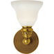 Chapman & Myers Boston 1 Light 5.75 inch Hand-Rubbed Antique Brass Single Bath Light Wall Light in White