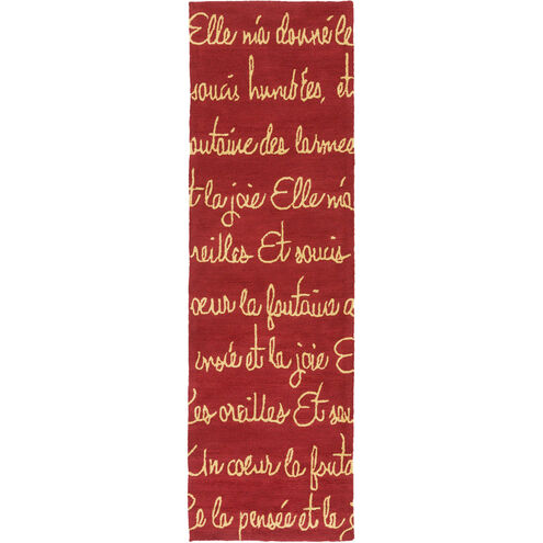 Rain 120 X 96 inch Dark Red, Wheat Rug