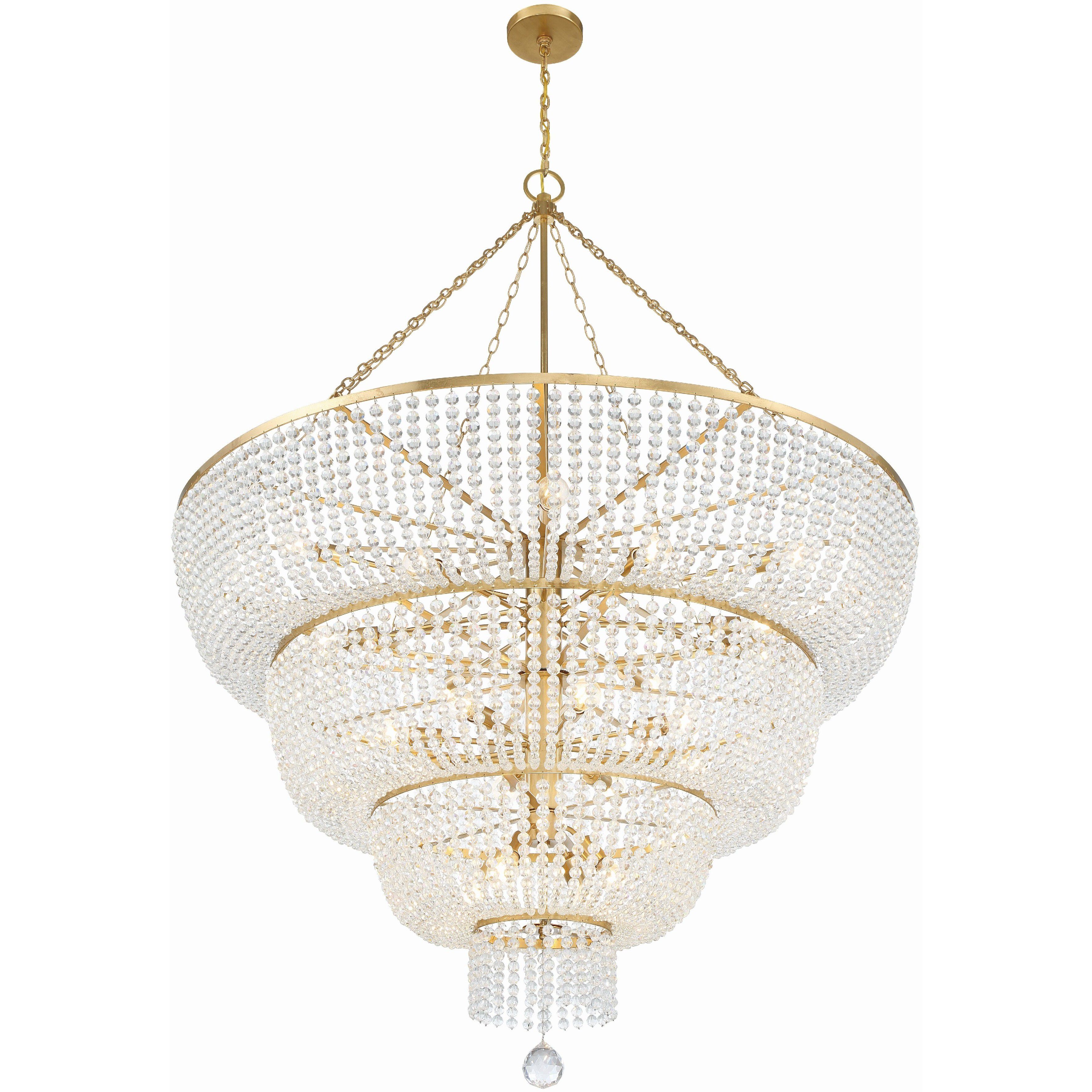 Rylee 24 Light 60 inch Antique Gold Chandelier Ceiling Light