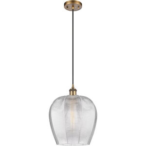 Ballston Norfolk 1 Light 12 inch Brushed Brass Mini Pendant Ceiling Light in Matte White Glass