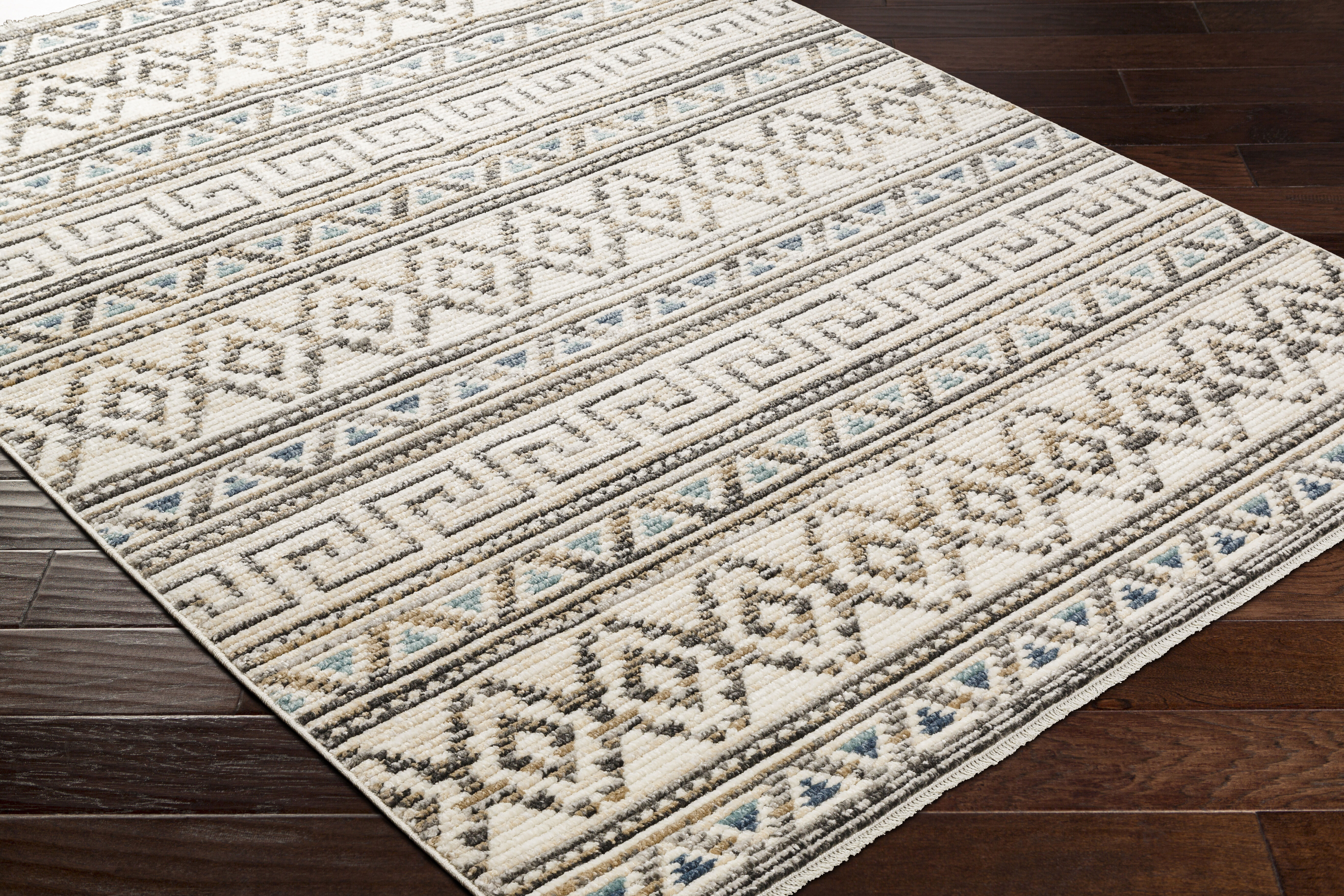 Calico 91 X 63 inch Light Grey Rug, Rectangle