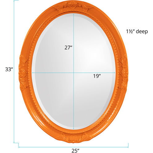 Queen Ann 33 X 25 inch Glossy Orange Wall Mirror