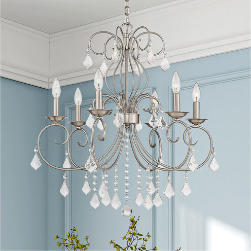 Donatella 6 Light 25 inch Brushed Nickel Chandelier Ceiling Light