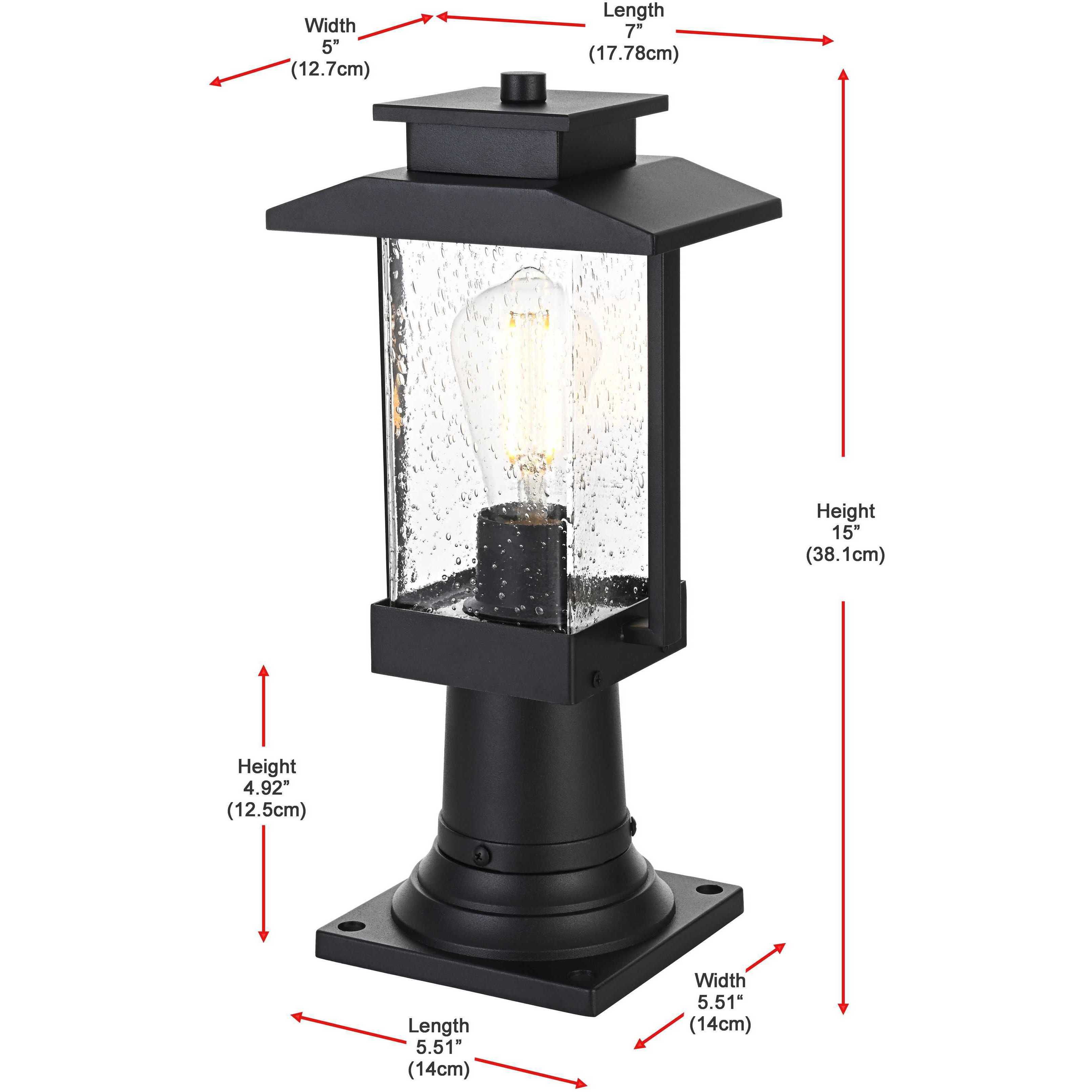 Tioga 1 Light 15 inch Black Outdoor Post Light