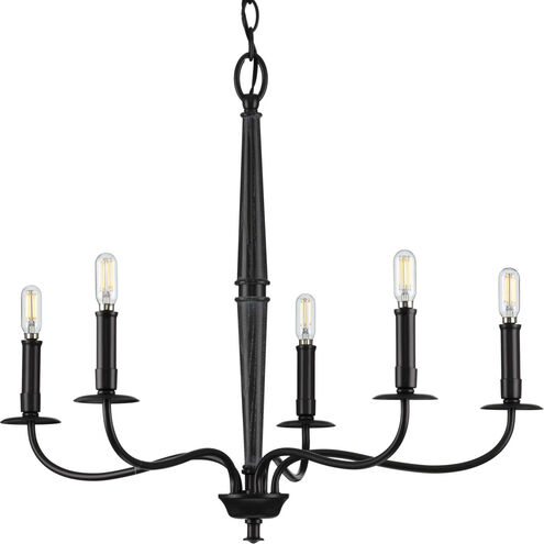 Durrell 5 Light 27 inch Matte Black Chandelier Ceiling Light