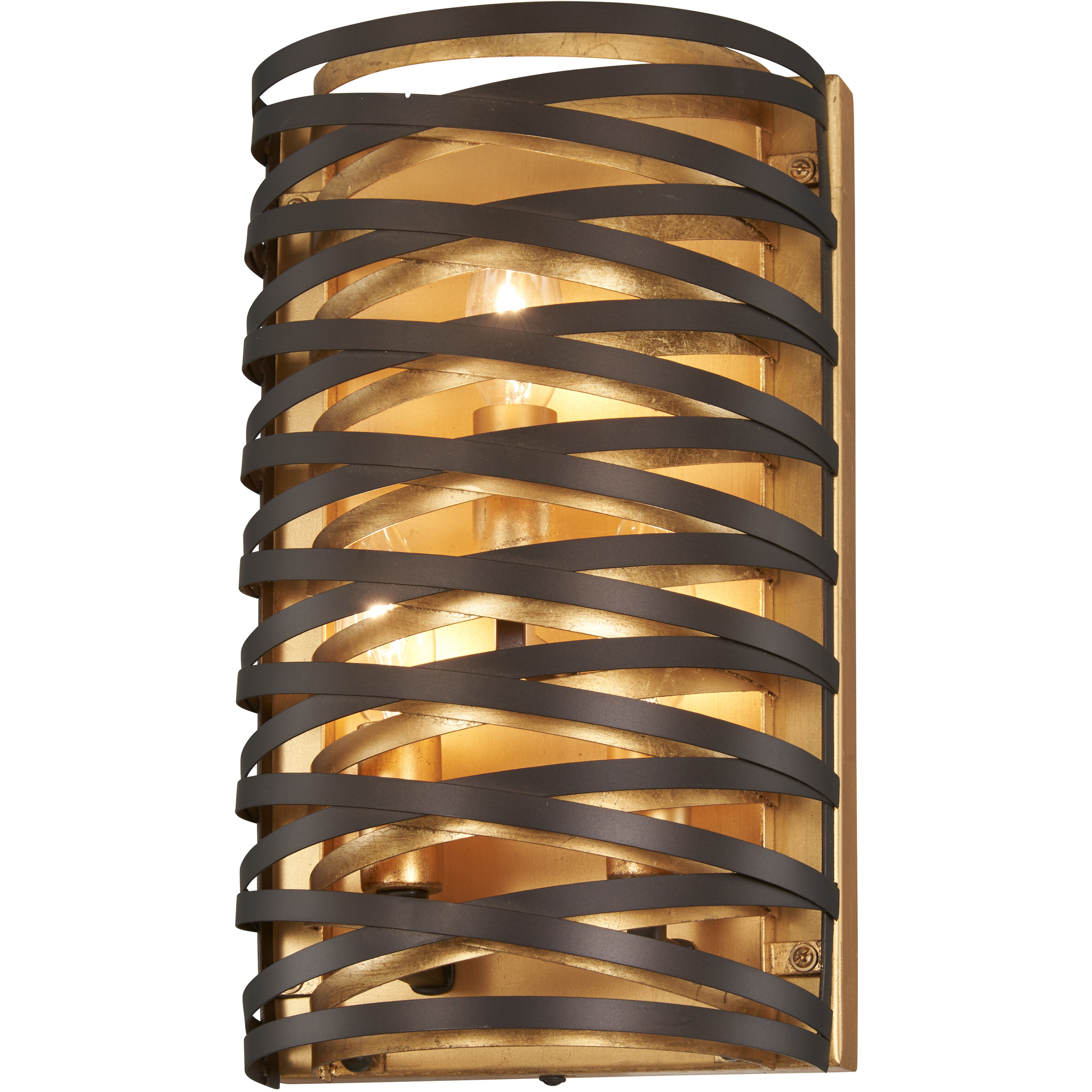 Vortic Flow 3 Light 7 inch Dark Bronze/Mosaic Gold Wall Sconce Wall Light