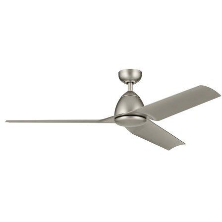 Fit 54 inch Painted Brushed Nickel with Silver Blades Ceiling Fan