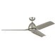 Fit 54 inch Painted Brushed Nickel with Silver Blades Ceiling Fan
