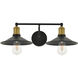 Etude 2 Light 21 inch Brass and Black Wall Sconce Wall Light