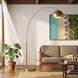 Half Dome 92 inch 14 watt Weathered Brass Arc Floor Lamp Portable Light in Weathered Brass Steel