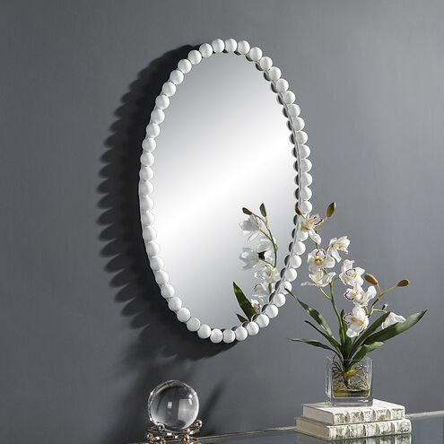 Serna 30 X 20 inch Matte White Mirror