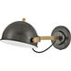 Spence 1 Light 7.25 inch Black Oxide with Heritage Brass Interior Wall Mount Wall Light