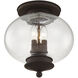 Harbor 3 Light 11 inch Bronze Semi-Flush Mount Ceiling Light