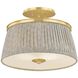 Valeria 2 Light 16.25 inch Aged Brass Semi Flush Ceiling Light