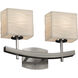Porcelina 2 Light 15.5 inch Brushed Nickel Vanity Light Wall Light in Waterfall, Incandescent