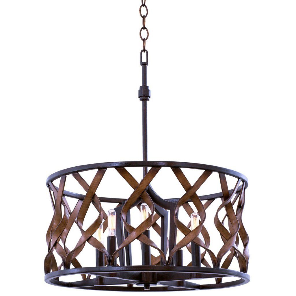 Soho 5 Light 20 inch Milk Chocolate Pendant Ceiling Light