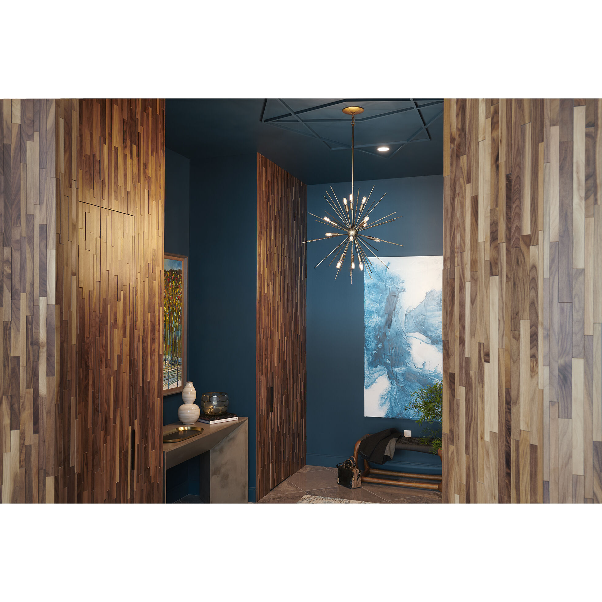 Tryst LED 30 inch Burnished Gold Chandelier Ceiling Light, Orb