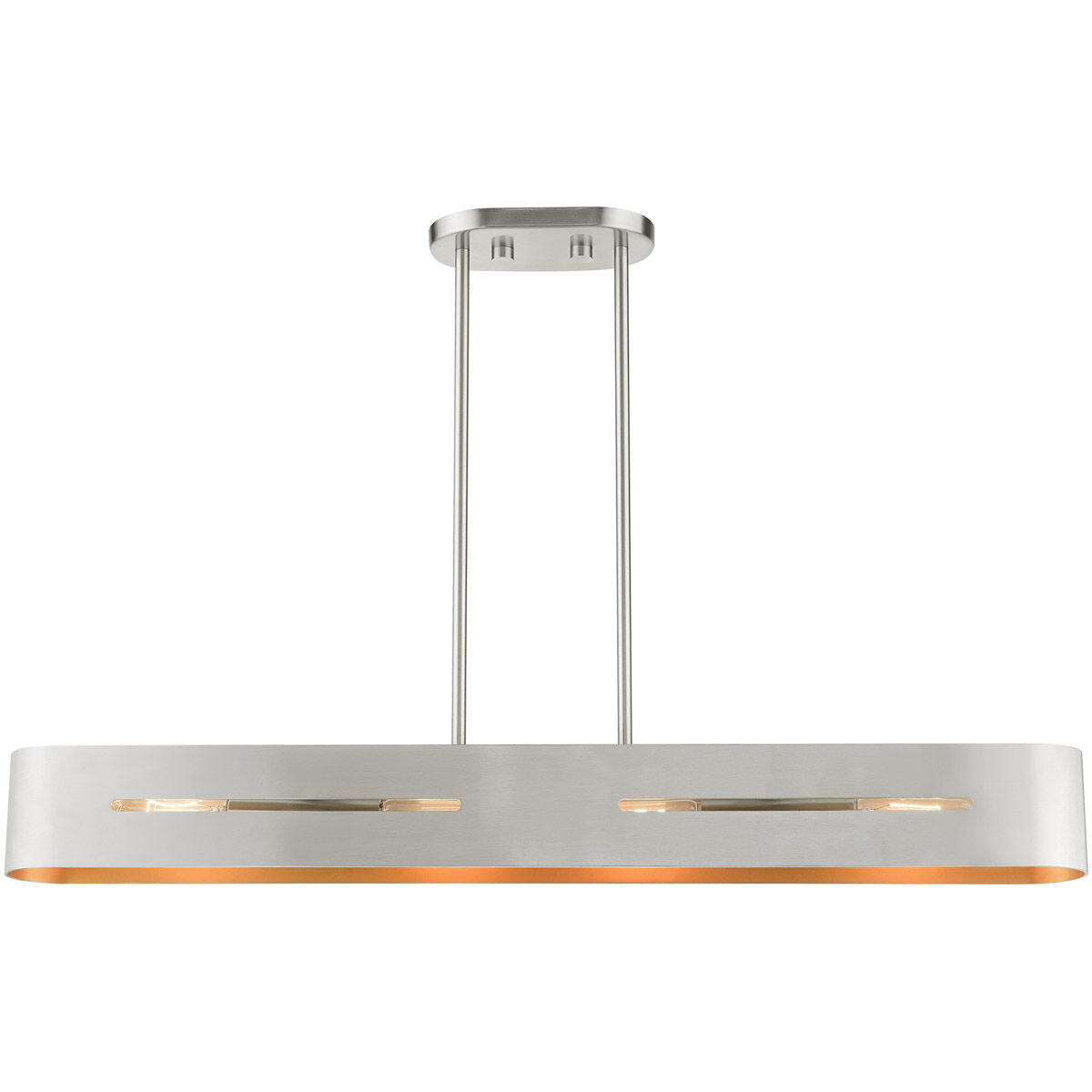 Ravena 4 Light 36 inch Brushed Nickel Linear Chandelier Ceiling Light