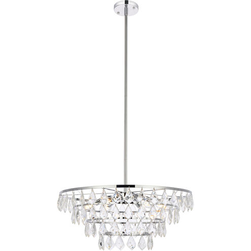 Ella 6 Light 24 inch Chrome Pendant Ceiling Light