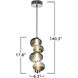 Ariel LED 6.3 inch Chrome and Black Pendant Ceiling Light