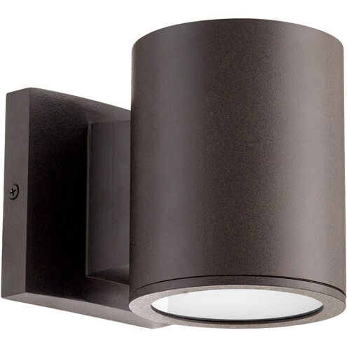 Cylinder LED 5 inch Oiled Bronze Outdoor Wall Mount